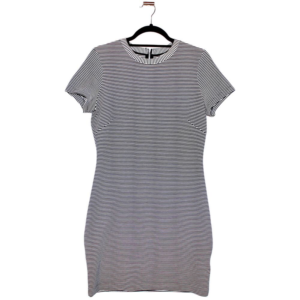 H&M Body Con Striped Black and White Dress Medium
